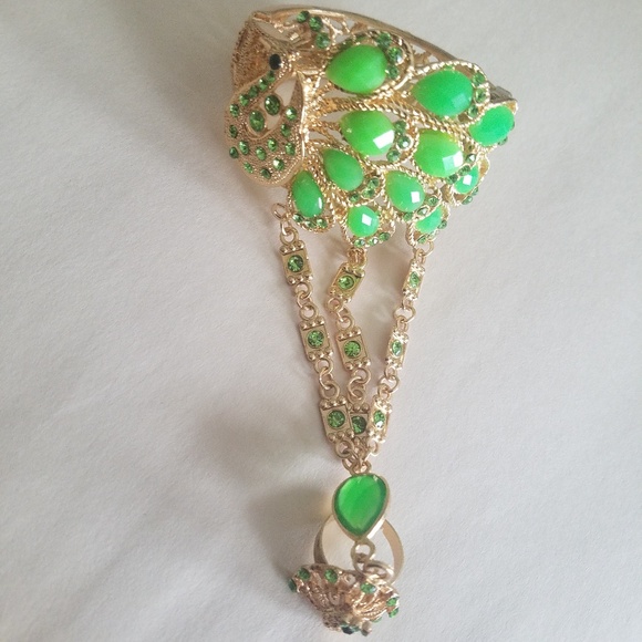 Designer Hand Bracelet with Attached Ring - Picture 5 of 5